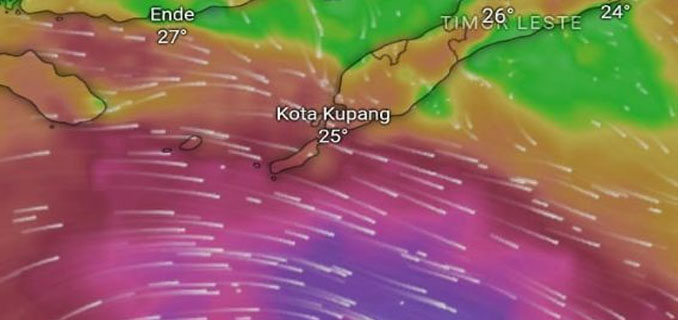 Perkembangan Bibit Siklon 93S: Bali, NTB, NTT Diimbau Waspada Hujan Lebat dan Gelombang Tinggi